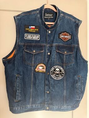 Men’s 4xl Denim Motorcycle Vest